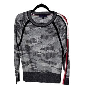 Tommy Hilfiger Cotton Camo Jacquard Sweater Womens Size Large